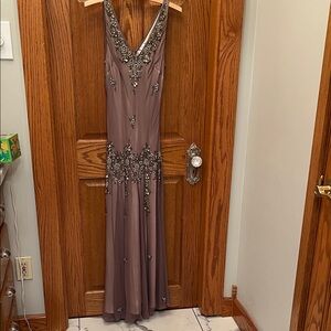 Mother of the bride beaded and sequin mid to long dress